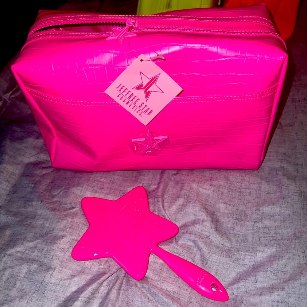 Limited Edition Jeffree Star Cosmetic Bag and matching mini mirror.